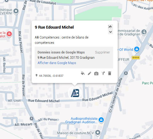 Carte d’accès au centre de bilan de compétences à Gradignan