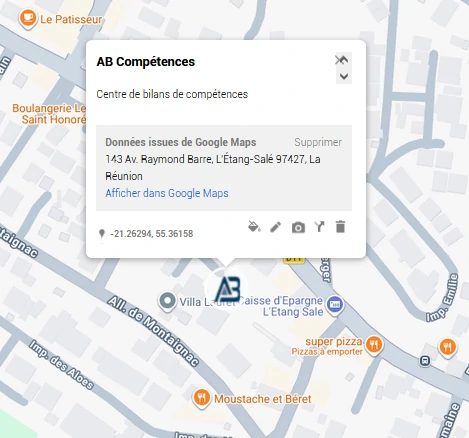Carte accès bilan de compétences Étang-Salé