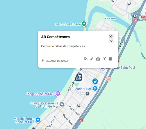 Carte accès bilan de compétences Saint-Paul La Réunion