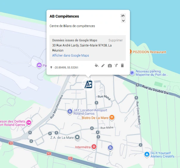 Carte accès bilan de compétences Sainte-Marie