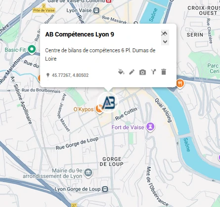 Bilan de compétences à Lyon 9e Vaise place Dumas de Loire
